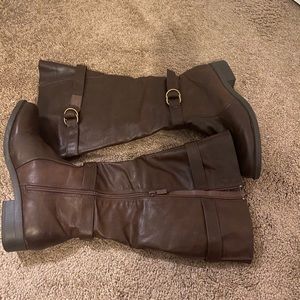 Wide calf dark Brown Kisses Riding boots-7 1/2